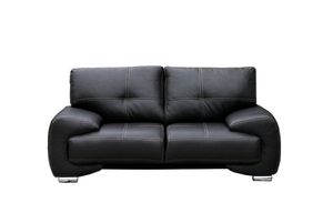 Couch für Wohnzimmer,Federkern Sofagarnitur Polstersofa - 230 x 100 x 90 Florida (Schwarz - Kunstleder)