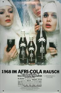 Blechschild Afri Cola Rausch drei Nonnen Retro Schild Werbeschild