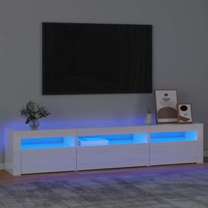TV skrinka Maison Exclusive s LED osvetlením biela vysoký lesk 195x35x40 cm