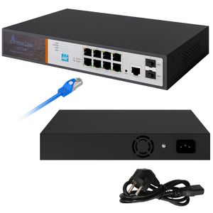 Extralink Netzwerk Switch PoE PoE+ 8 Ports Gigabit Ethernet Lan 1000 Mbps