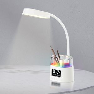 WILIT LED-Schreibtischlampe Timer Tischleuchten LED Dimmbar mit Stifthalter Nachttischlampe Touch Kalender, Dimmbar Augenschonende Kinder Leselampe