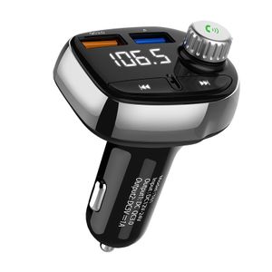 Bluetooth FM Transmitter,Universal FM Transmitter Radio Adapter Audio-Empfänger Car Kit mit Fernbedienung, Dual-USB-Ladegerät und Freisprechfunktion