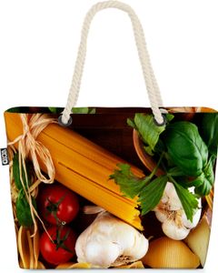 VOID Pasta Italien Kochen Nudeln Strandtasche Shopper 58x38x16cm 23L XXL Einkaufstasche Tasche Reisetasche Beach Bag