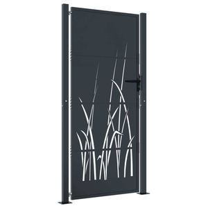 vidaXL Gartentor Anthrazit 105x180 cm Stahl Gras-Design