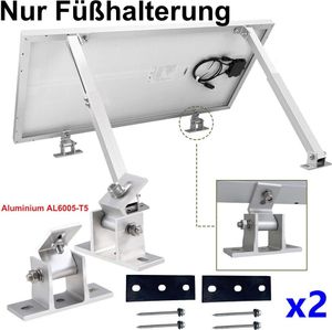 Melario 2X Solarmodul Halterung Füßhalterung PV Individuell Verstellbar Flachdach Befestigung Montage Füßhalterung