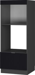 Vicco Mikrowellenschrank Fame-Line, 60 cm offen, Schwarz gestreift/Anthrazit