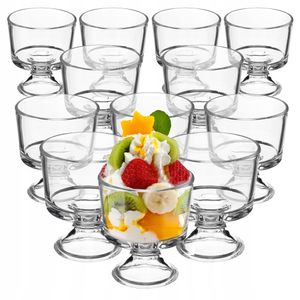KADAX Eisbecher Glas "Pisa", Eisschalen, Eisgläser, Dessertschalen für Desserts, Eiscremegläser, 280 ml, 12 Stück
