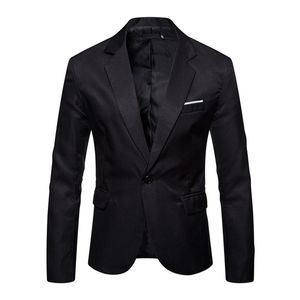 Anzugjacke Herren Anzugsakkos Business Sakko Jacke Freizeit One Button Blazer Jacke Schwarz,Größe:Xl