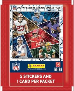 NFL Hybrid Sticker- & Trading Card Collection 2024 - Sammelsticker - 1 Tüte (5 Sticker)