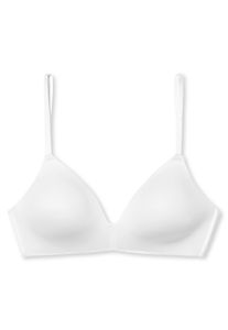 SCHIESSER Damen BH - Bra, Invisible Soft, ohne Bügel, gepaddete Cups, Mikrofaser Weiß 75B