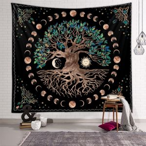 Tarot Wandteppich Set - Sonne, Mond und Sterne Wandtuch mit Nägeln