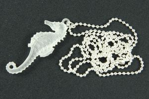 Seepferdchen Kette Halskette Miniblings 80cm Seepferd Ozean Aquarium weiß