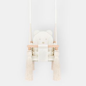 Baby-Innenschaukel mit Gurt & Holzrahmen – Beige, ab 6 Monate Baby-Innenschaukel mit Gurt & Holzrahmen – Beige, ab 6 Monate
