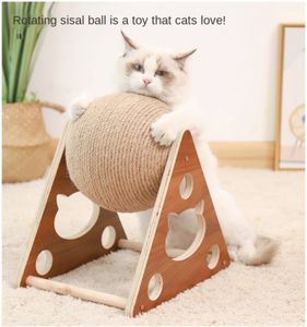 Dreidimensionaler Sisal-Katzenkratzball Verschleißfeste Klaue Katzenkratzbrett Massivholz-Katzenklettergerüst Selbsthey Katzenspielzeug