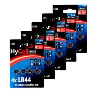 HyCell balení 20 alkalických knoflíkových baterií LR44 1,5V - Knoflíkové baterie - 20 kusů