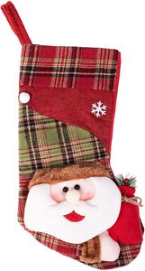 SPRINGOS Vánoční punčocha, punčocha Otec Vánoc, vánoční ponožky Vánoce, Otec Vánoc, červená s Otcem Vánoc, Vánoce, cukroví (červený/kontrolní vzor 42 x 25 cm)