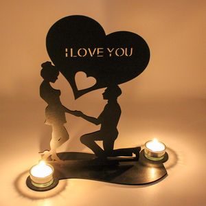 Dekofigur Teelichthalter i Love You Hochzeitsgeschenk Liebesgeschenk Schwarz #30