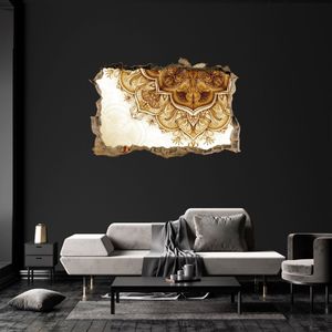3D-Wandsticker braune Ornamente & Muster, Mandala, Deko - Wandtattoo M1196 – Design 01 / klein