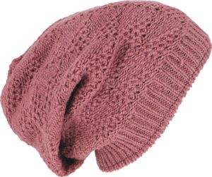 Handgestrickte Wollmütze, Strickmütze aus Schurwollle, Wintermütze - Altrosa, Uni, Pink, Wolle, Mützen