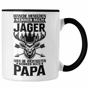 Trendation - Jäger Papa Vater Geschenke für Männer Tasse Geschenkidee Vatertag (Schwarz)