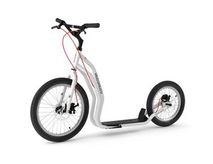 Yedoo Mezeq Roller Scooter Tretroller / Dogscooter - für Erwachsene und Teenager, bis 150 kg, mit Luftreifen 20/16, Scheibenbremsen und verstellbarem Lenker Weiß