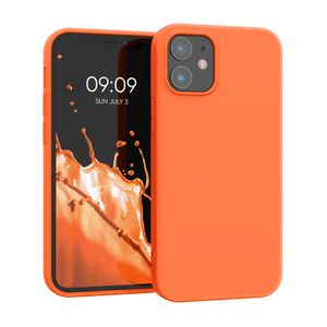kwmobile Hülle kompatibel mit Apple iPhone 12 mini Hülle - weiches TPU Silikon Case - Cover geeignet für kabelloses Laden - Neon Orange