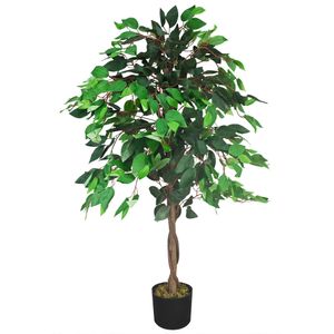 Kunstpflanze Künstliche Pflanze Benjamin Ficus künstlicher Baum Künstlich im Topf Plastik Pflanzen Zimmerpflanze wie Echt Deko 110 cm Innendekoration Decovego