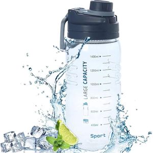 Trinkflasche, 1,5L Wasserflasche Auslaufsicher Sport Trinkflasche BPA-frei Sportflasche-Outdoor-Fahrrad Blau Trinkflasche, 1,5L Wasserflasche Auslaufsicher Sport Trinkflasche BPA-frei Sportflasche-Outdoor-Fahrrad Blau