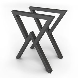 1xPaar sossai® Tischkufen in Schwarz 60x72cm Tischgestell Tischbeine Tischuntergestell TKG3 Rahmen