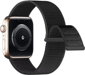 Lobnhot Nylonband kompatibel mit Apple Watch- Schwarz, 44 mm