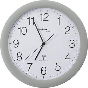 Echt-Glas Uhr Wanduhr Rund Küche 30 cm Deko Steine grau 