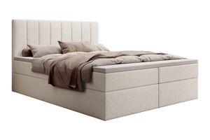 MyBed Allen box spring bed Čalúnená posteľ s čelom Bed box 160x200 7-zónový vreckový matrac H4 Topper Beige