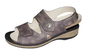 Damen Komfort Sandale braunLeder Größe 36 bis 42 Sentio Wechselfußbett