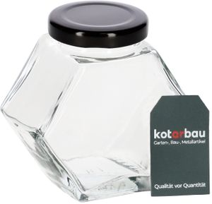 KOTARBAU® Sechskant-Dekorgläser mit Schraubverschluss Sechskantglas Einmachglas 180 ml