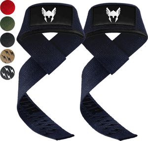 THOR ATHLETICS Pomoce do podciągania do treningu siłowego i trójboju siłowego - Pomoce do podnoszenia Paski do treningu siłowego z haczykami dla mężczyzn i kobiet - Viking Blue