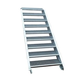 9 Stufen Stahltreppe Breite 100 cm Geschosshöhe 135-180cm inkl. Zubehör