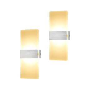 Fiqops LED Wandleuchte 12W Flurleuchte Innen Wandstrahler Wandlampe Außen Flurlampe Warmweiß
