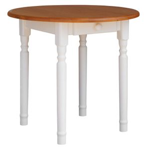 Okrúhly jedálenský stôl Kuchynský stôl biely jelša 90 cm