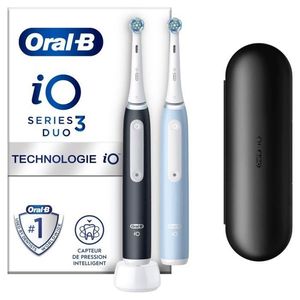 Oral-B iO Series 3N Duo, Elektrische Zahnbürste (schwarz/blau, Matt Black/Ice Blue inkl. 2. Handstück)