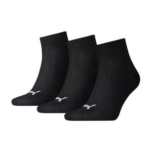PUMA UNISEX QUARTER PLAIN 3-pack ponožky, veľkosť: Ponožky:43-46, farba:čierna