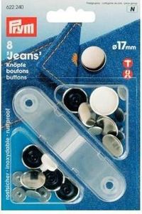 Prym NF-Jeans-Knöpfe glatt MS 17 mm silberfarbig