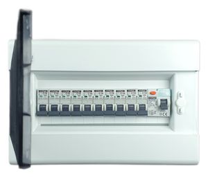 RoadEu - Leitungsschutzschalter Komplett Fi Schutzschalter 40A 2P - C 16A Sicherungsautomat und C 10A in einem Aufputz Sicherungskasten