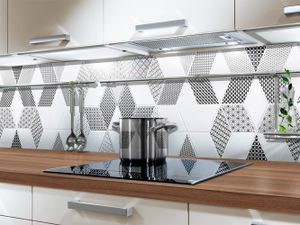 Küchenrückwand 3-D Effekt 60 x 300 cm, Kunststoff Platte Monolith mit Direktdruck. Glänzend