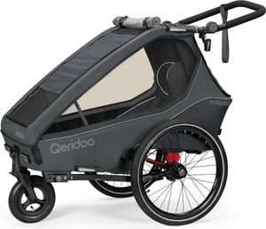 Qeridoo Kidgoo 1 - detský príves na bicykel pre 1 dieťa, farba:oceľovo sivá