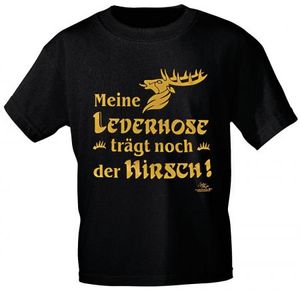 T-Shirt mit Print - Meine Lederhose trägt noch der Hirsch - 10754 schwarz - Gr. S-XXL Größe - XL