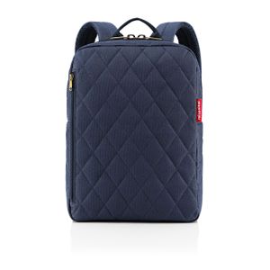 reisenthel classic backpack M, batoh, príručná batožina, cestovná taška s priehradkou na notebook, Rhombus Midnight Gold, 13 L, CJ4110