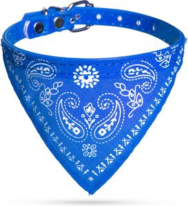 Halsband für kleine Hunde oder Katzen - Hundehalstuch - Blau - für Welpen oder Kätzchen - 34x1cm