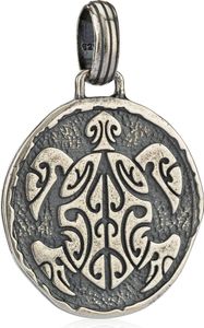 925 Silber Große Schildkröte Anhänger Ø25mm Schutzsymbol Kettenanhänger Amulett