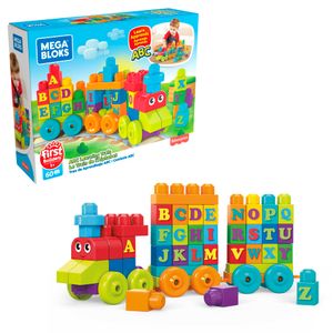 Mega Bloks ABC vzdelávací vlak (60 kusov), zasúvacie stavebné bloky, stavebné bloky, vzdelávacia hračka