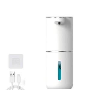 Seifenspender Automatischer Wandmontage Schaumseifenspender Elektrischer - Seifenspender Set USB-Aufladung mit Sensor Infrarot Bewegungssensor für Küche & Bad (Weiß)